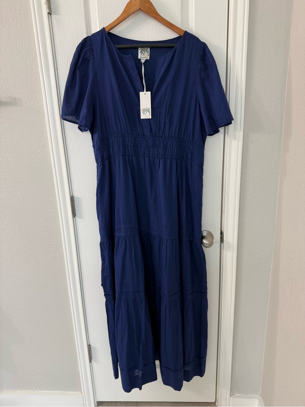 Citrus Navy Blue Tiered Maxi Dress
